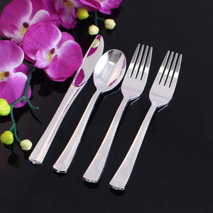 Dynasty Collection Plastic Silver Spoons Tablesettings Blue Sky   