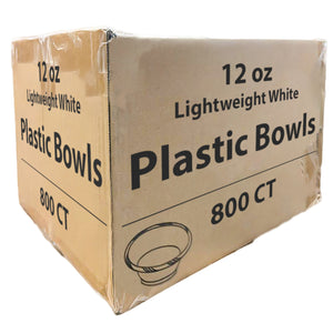 Case of Plastic - 12 oz. - Disposable - Lightweight - White - Soup Bowls | 800 ct. Bowls Blue Sky   