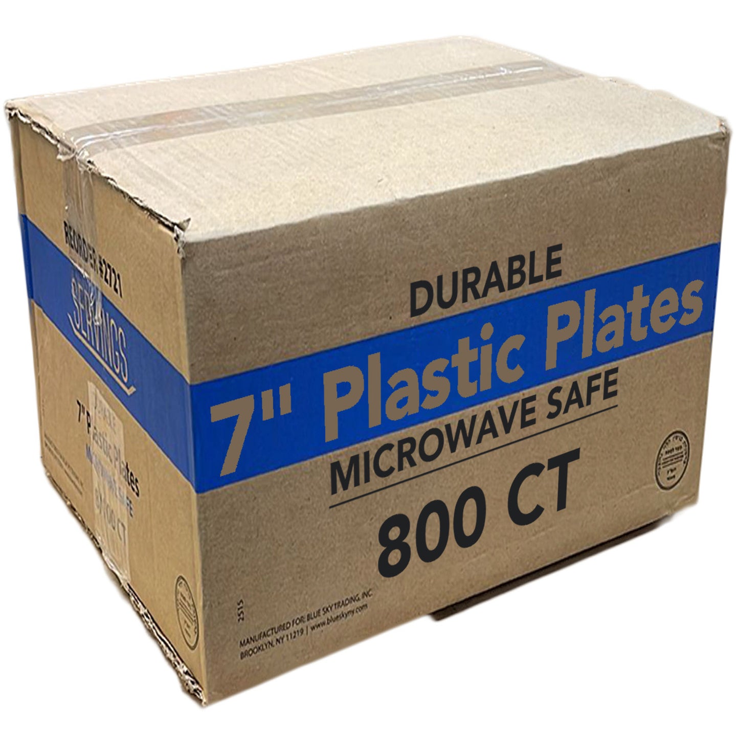 7 Compartment White Disposable Plastic Plates w/ Lid- 100pcs