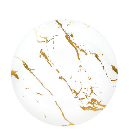 Gold Stroke White Dinner Plates 7.5″ Elegant Plates Blue Sky 10 Pieces  
