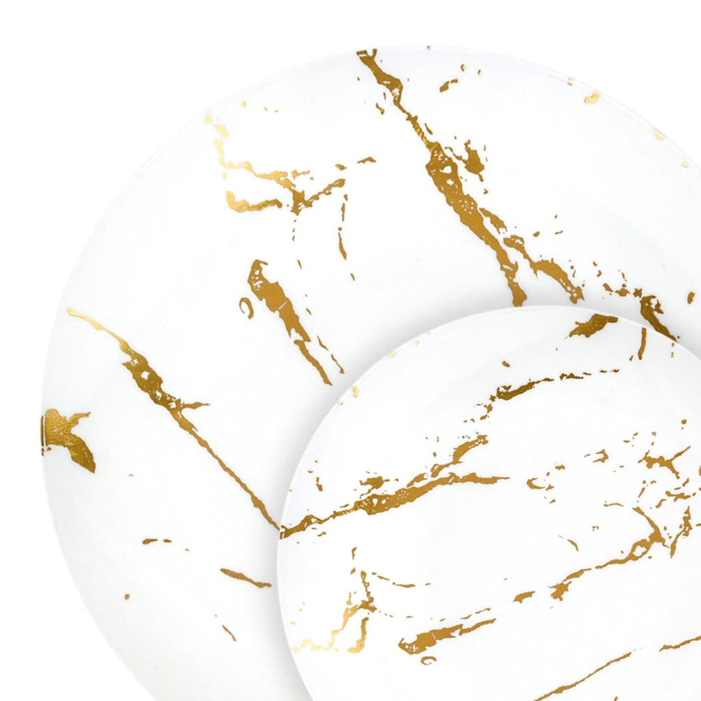 Gold Stroke White Dinner Plates 7.5″ Elegant Plates Blue Sky   
