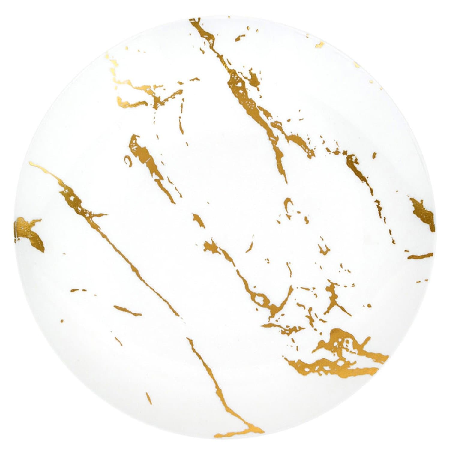 Gold Stroke White Dinner Plates 10.25″ Elegant Plates Blue Sky 10 Pieces  
