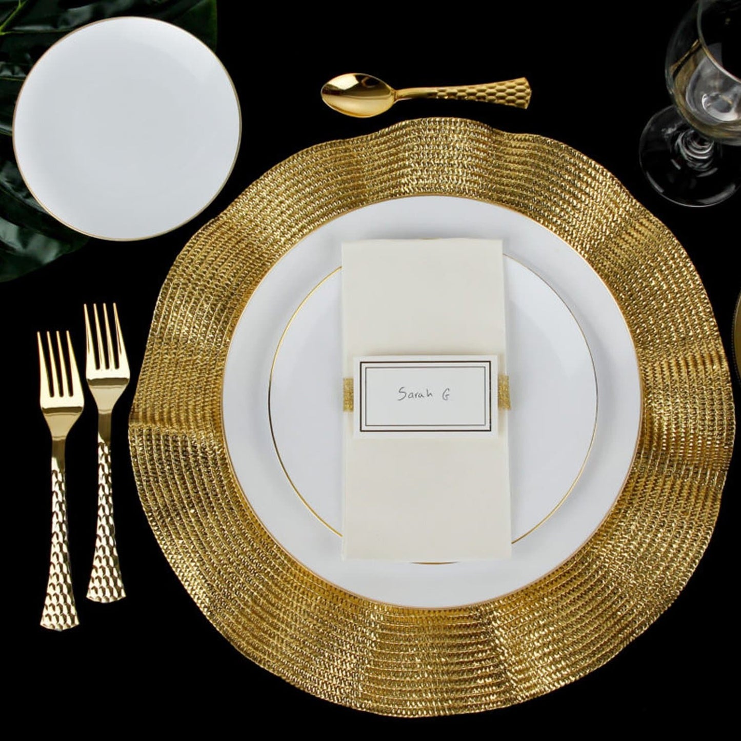 Gold Braided Chargers 14.5″ Tablesettings Decorline   