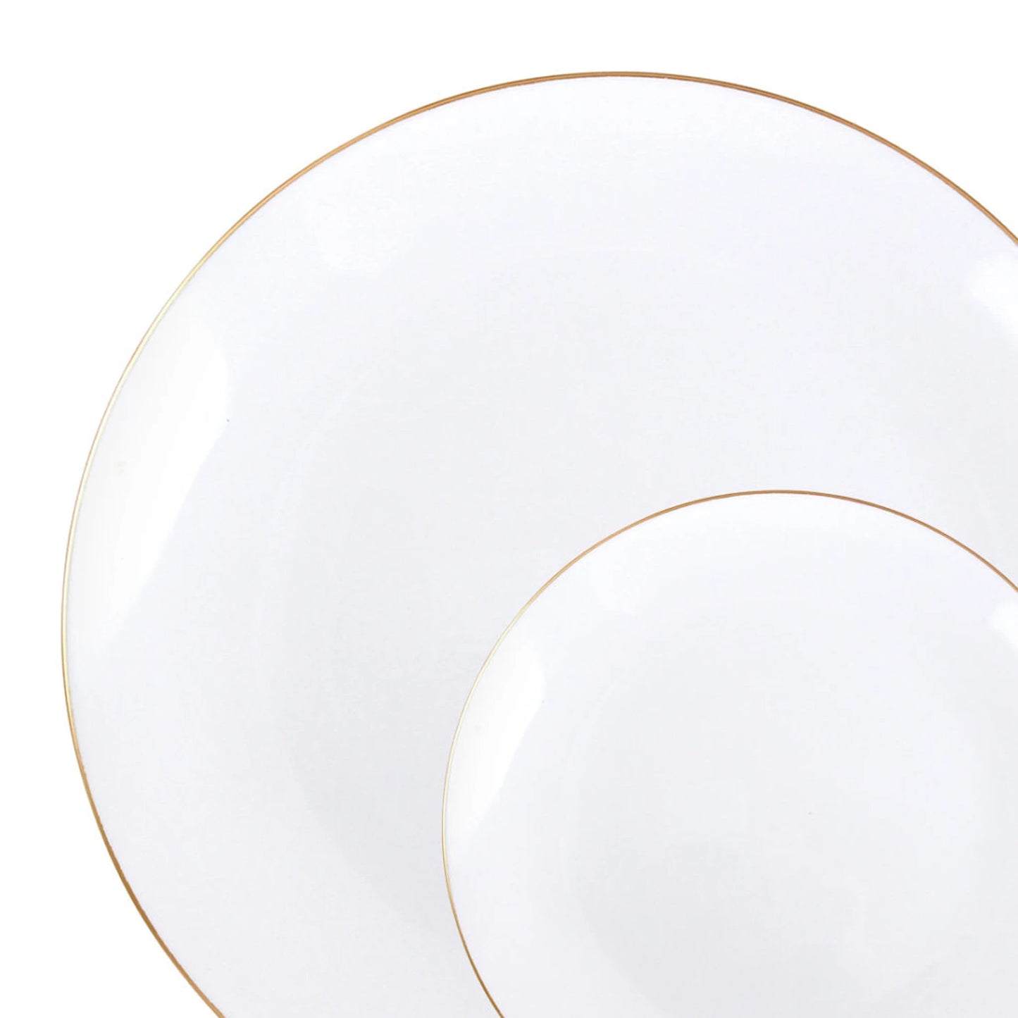 Organic Collection Dinner Plate White & Gold Rim Tableware Package Plates Decorline   