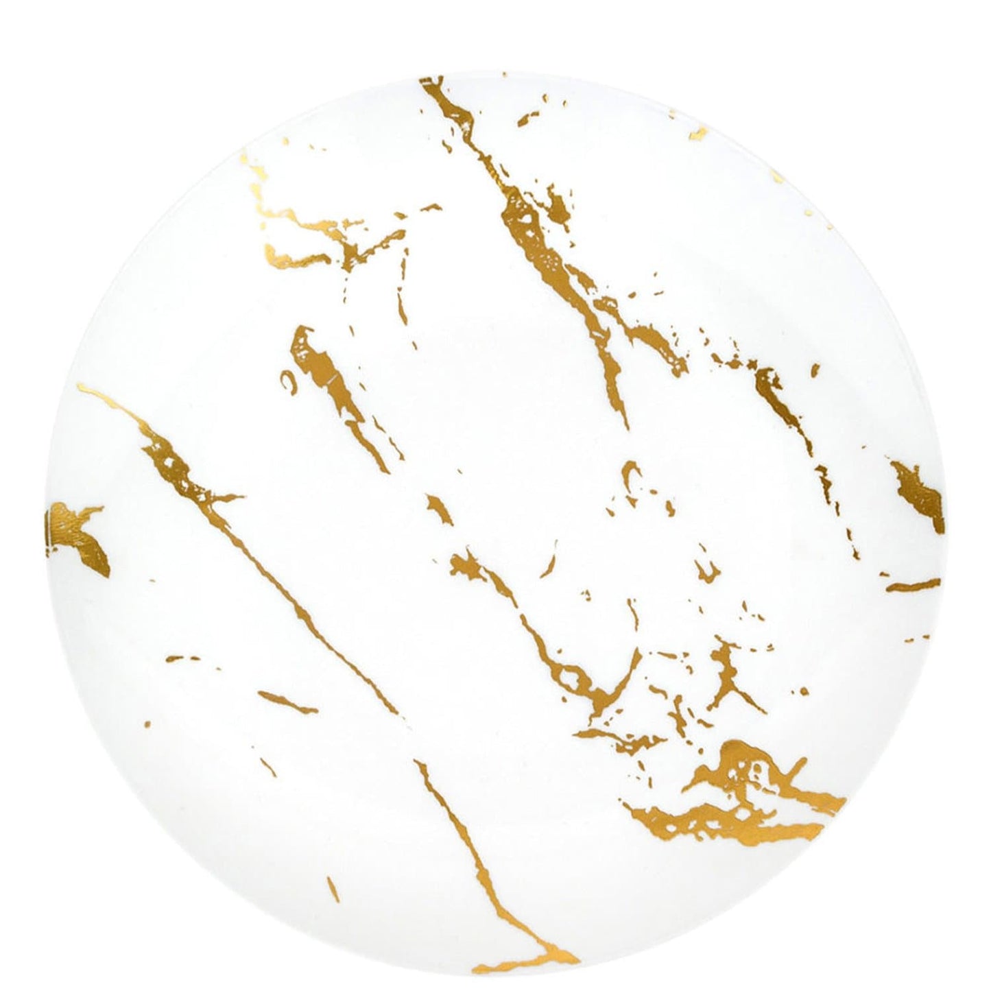 Gold Stroke White Dinner Plates 9″ Elegant Plates Blue Sky 10 Pieces  