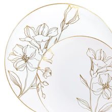 Antique Gold Floral Dinner Plates 10″ Elegant Plates Blue Sky   