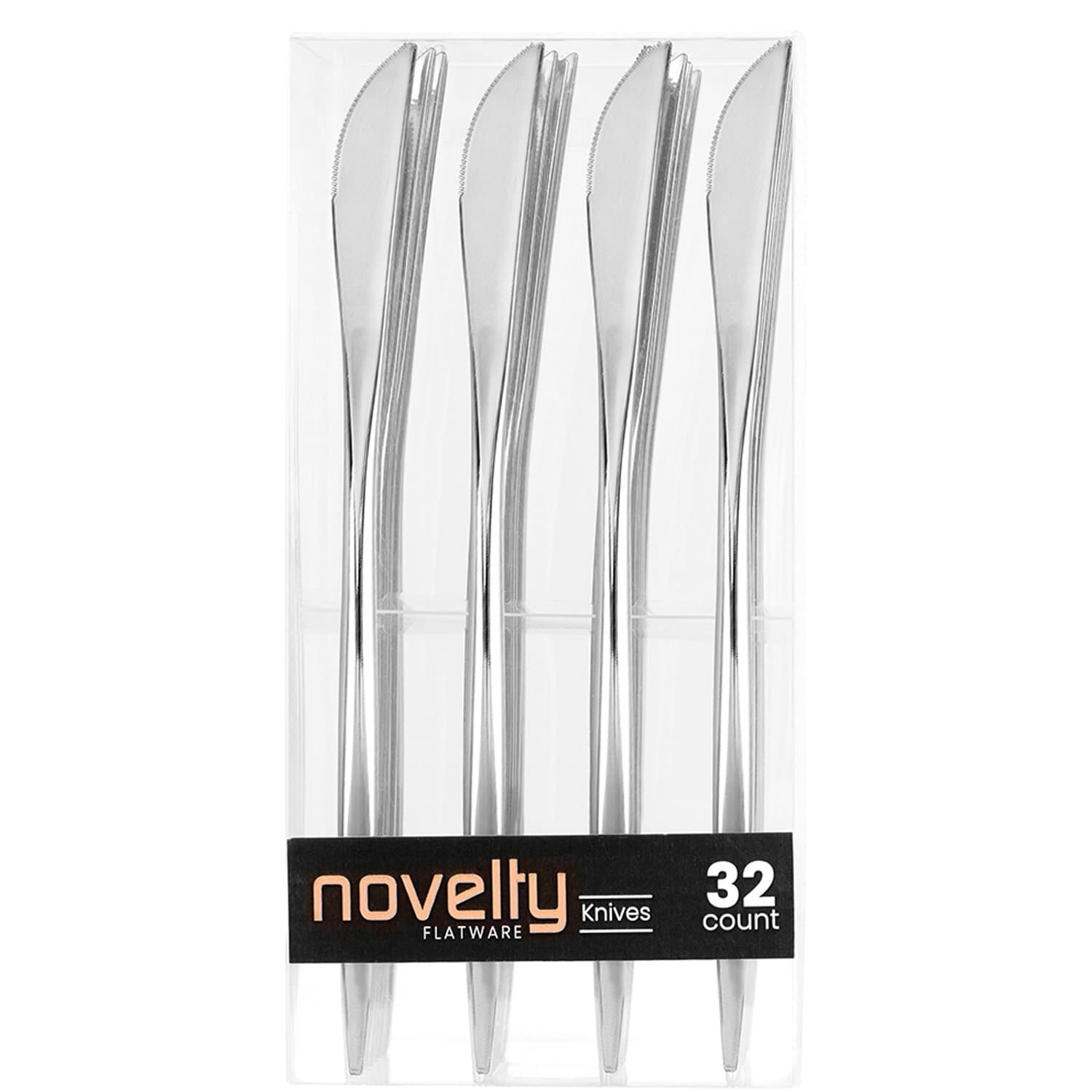 NOVELTY FLATWARE DINNER KNIVES SILVER Tablesettings Blue Sky 32 Pieces  