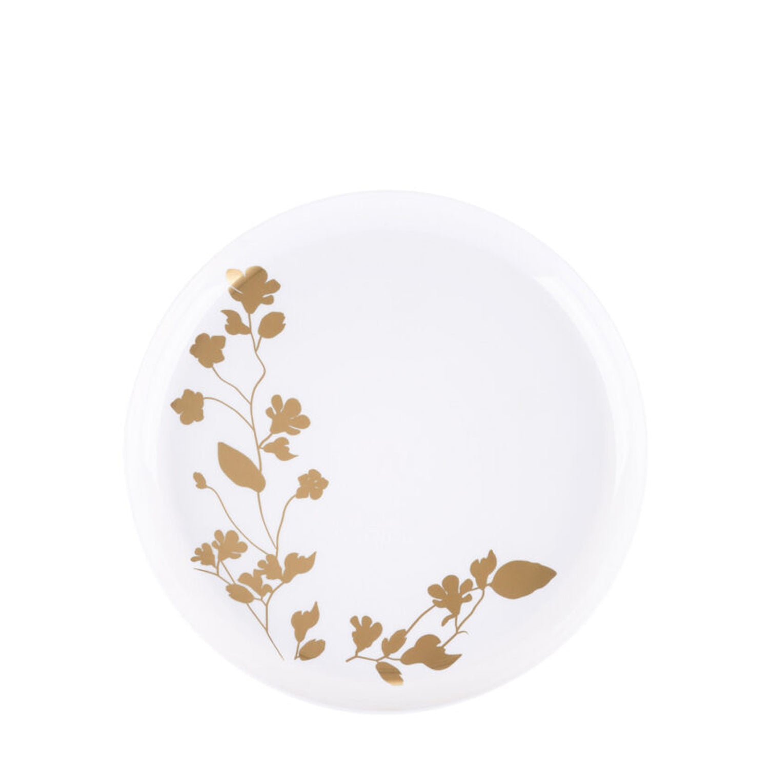 Garden Collection White and Gold Round Dinner Plates 6.3" Tablesettings Blue Sky 10 Pieces  