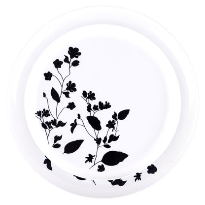 Garden Collection White and Black Round Dinner Plates 10" Tablesettings Blue Sky   