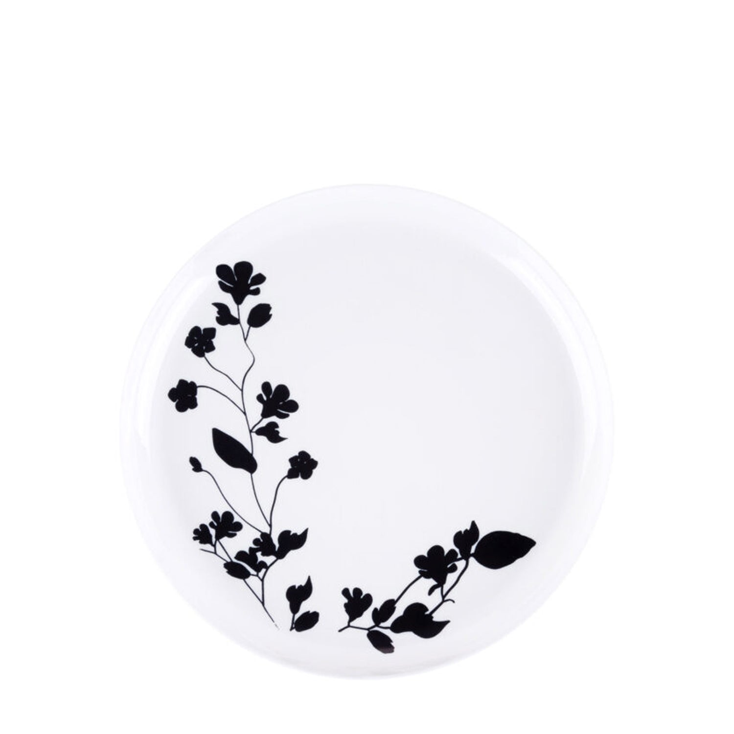 Garden Collection White and Black Round Dinner Plates 6.3" Tablesettings Blue Sky 10 Pieces  