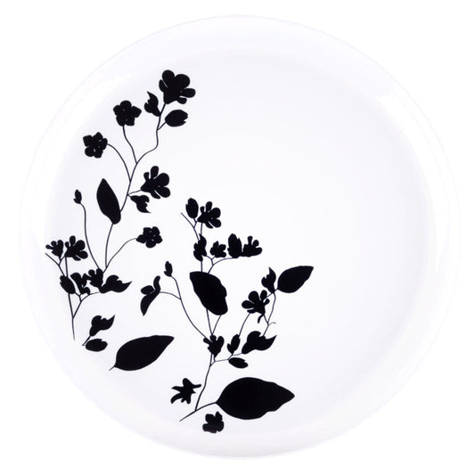 Garden Collection White and Black Round Dinner Plates 10" Tablesettings Blue Sky 10 Pieces  