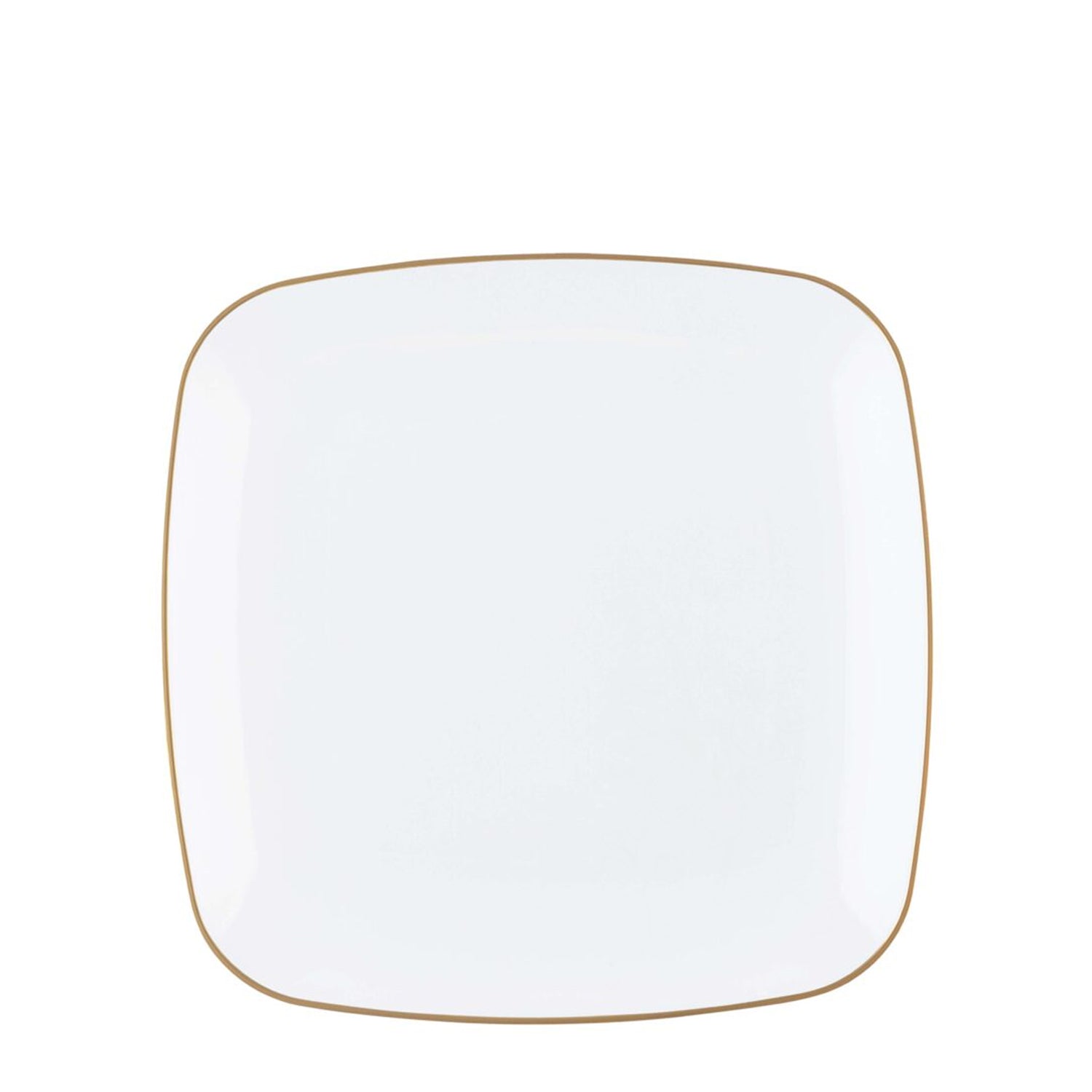 Organic Collection White and Gold Rim Square Dinner Plates 7.25" Tablesettings Blue Sky 10 Pieces  