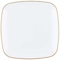 Organic Collection White and Gold Rim Square Dinner Plates 10