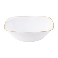Organic Square Gold Rim White Bowls 16 oz Bowls Blue Sky 10 Pieces  