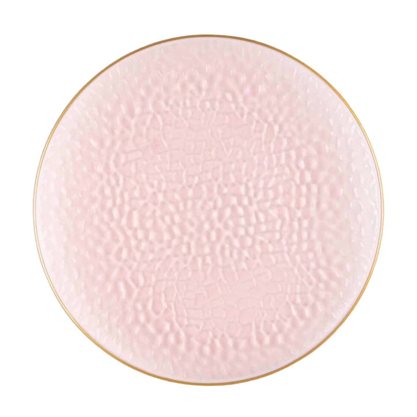 Organic Hammered Pink Gold Rim 10″ Plates Tablesettings Blue Sky 10 Pieces  