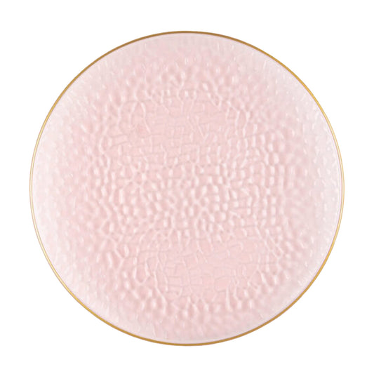 Organic Hammered Pink Gold Rim 10″ Plates Tablesettings Blue Sky 10 Pieces  