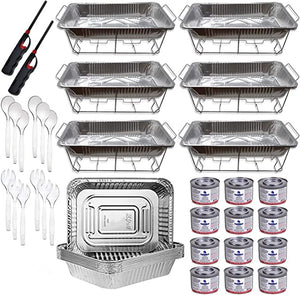 Disposable Aluminum Chafing Dish Buffet Party Set 50PC Disposable Nicole Fantini Collection   