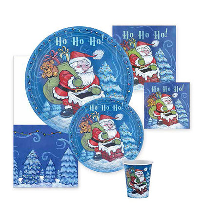Christmas Santa Premium Heavyweight Dinner Paper Plates 10.25" 8count Disposable Hanna K   