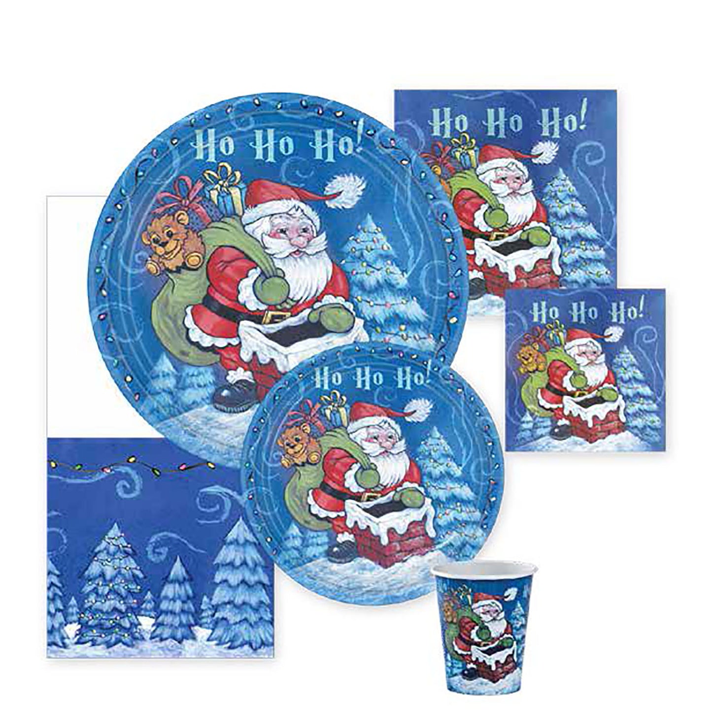 Christmas Santa Premium Heavyweight Dinner Paper Plates 7" 16 count Disposable Hanna K   