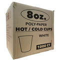 Case of Poly-Paper - 8 oz. - Disposable - White - Hot/Cold Cups | 1000 ct. Paper Cups Nicole Collection   