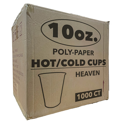 Case of Poly-Paper - 10 oz. - Disposable - Heaven - Hot/Cold Cups  | 1000 ct. Paper Cups Nicole Collection   