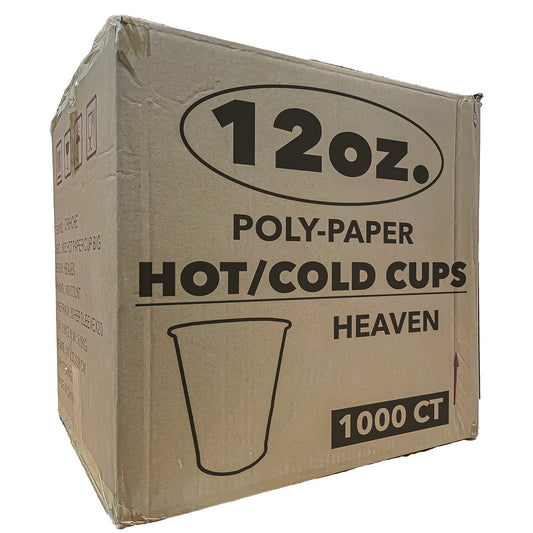 Case of Poly-Paper - 12 oz. - Disposable - Heaven - Hot/Cold Cups | 1000 ct. Paper Cups Nicole Collection   