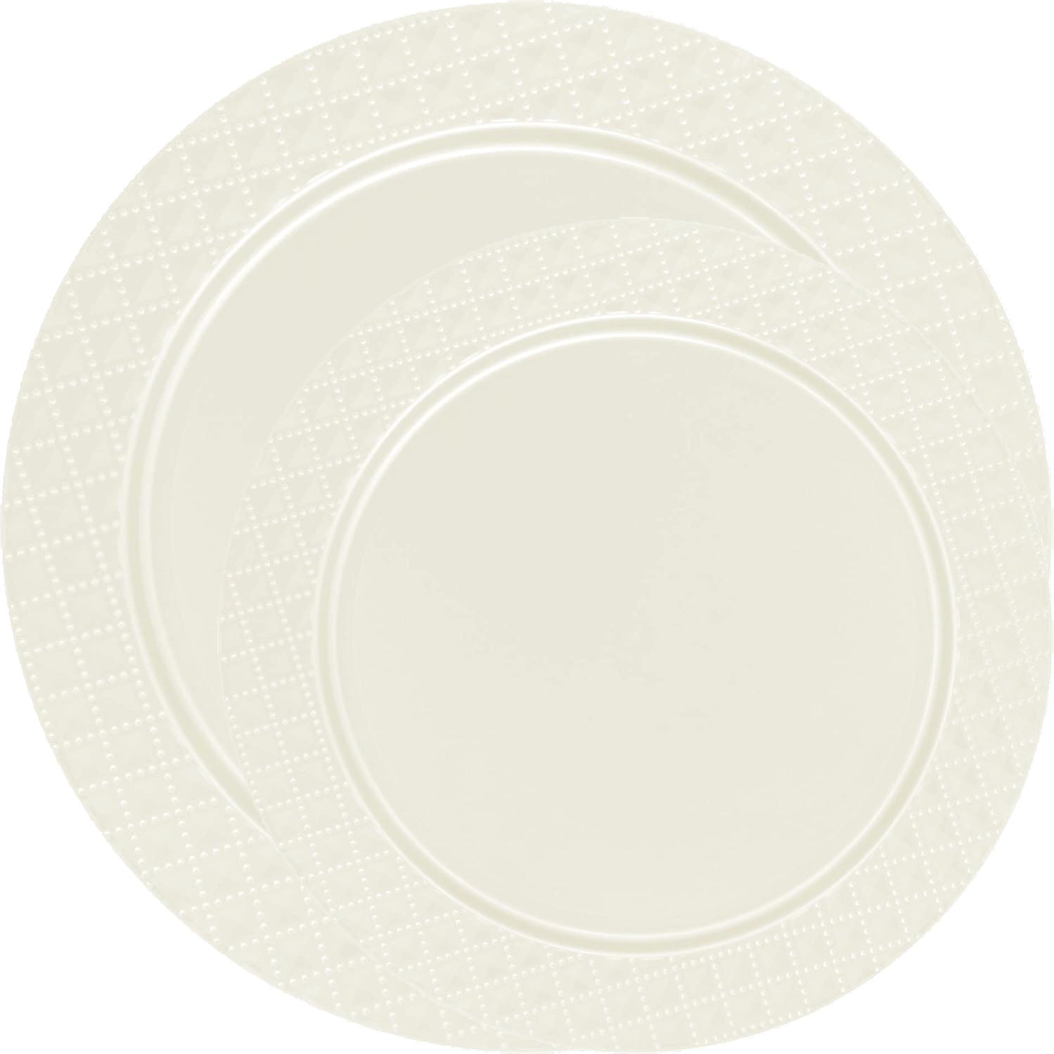 Charger Diamond Design Plates Cream 13" 2CT Tablesettings Decorline   