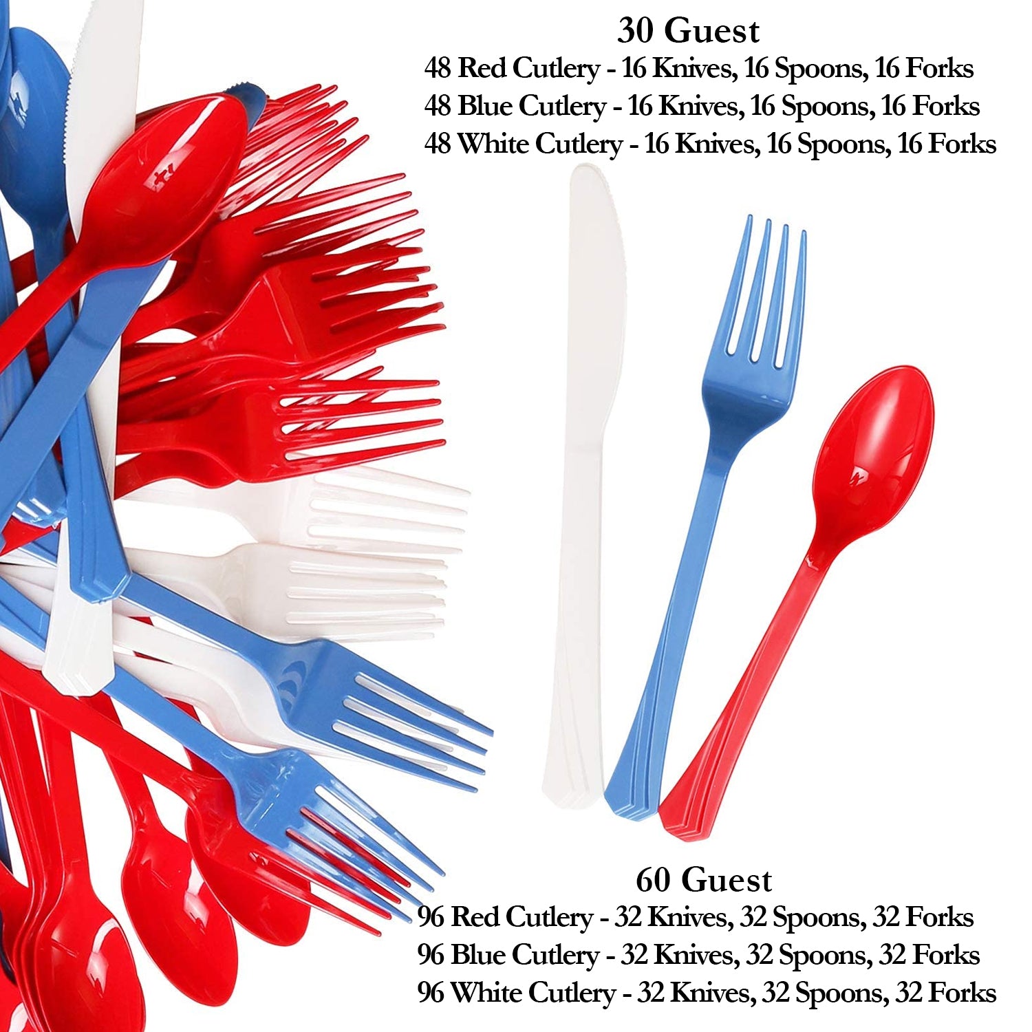 Blue Plastic Fork & Spoon Cutlery Set - 16 Ct.