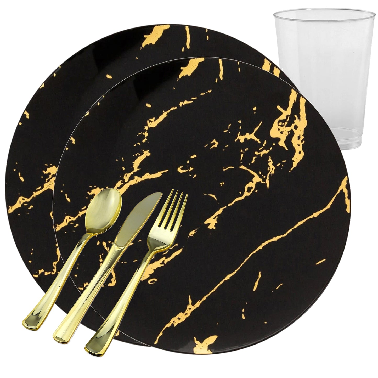 Gold Stroke Black Dinner Plates Tableware Package Plates Decorline   