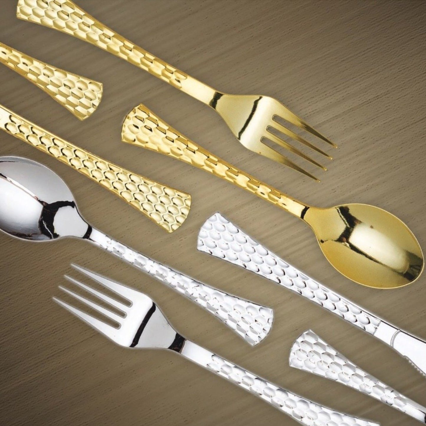 Glamour Collection Extra Heavyweight Disposable Tea Spoons Silver Tablesettings Decorline   