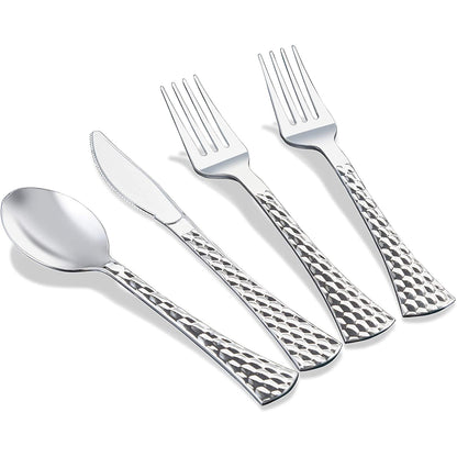 Glamour Collection Extra Heavyweight Disposable Forks Silver Tablesettings Decorline   