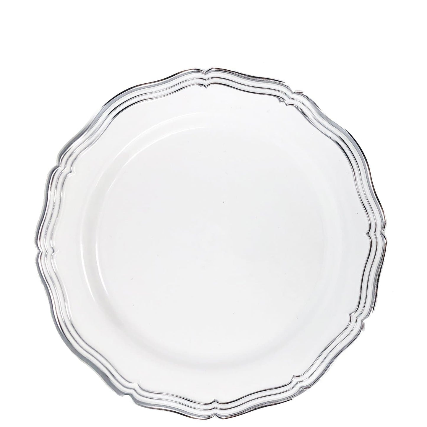 Aristocrat Collections Salad Plate White & Silver 7.5" Plates Decorline   