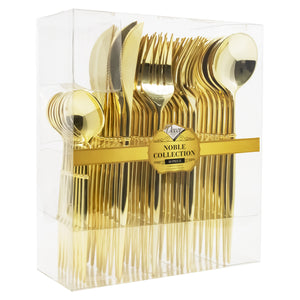 Noble Collection Shiny Gold Flatware Set Tablesettings Decorline   