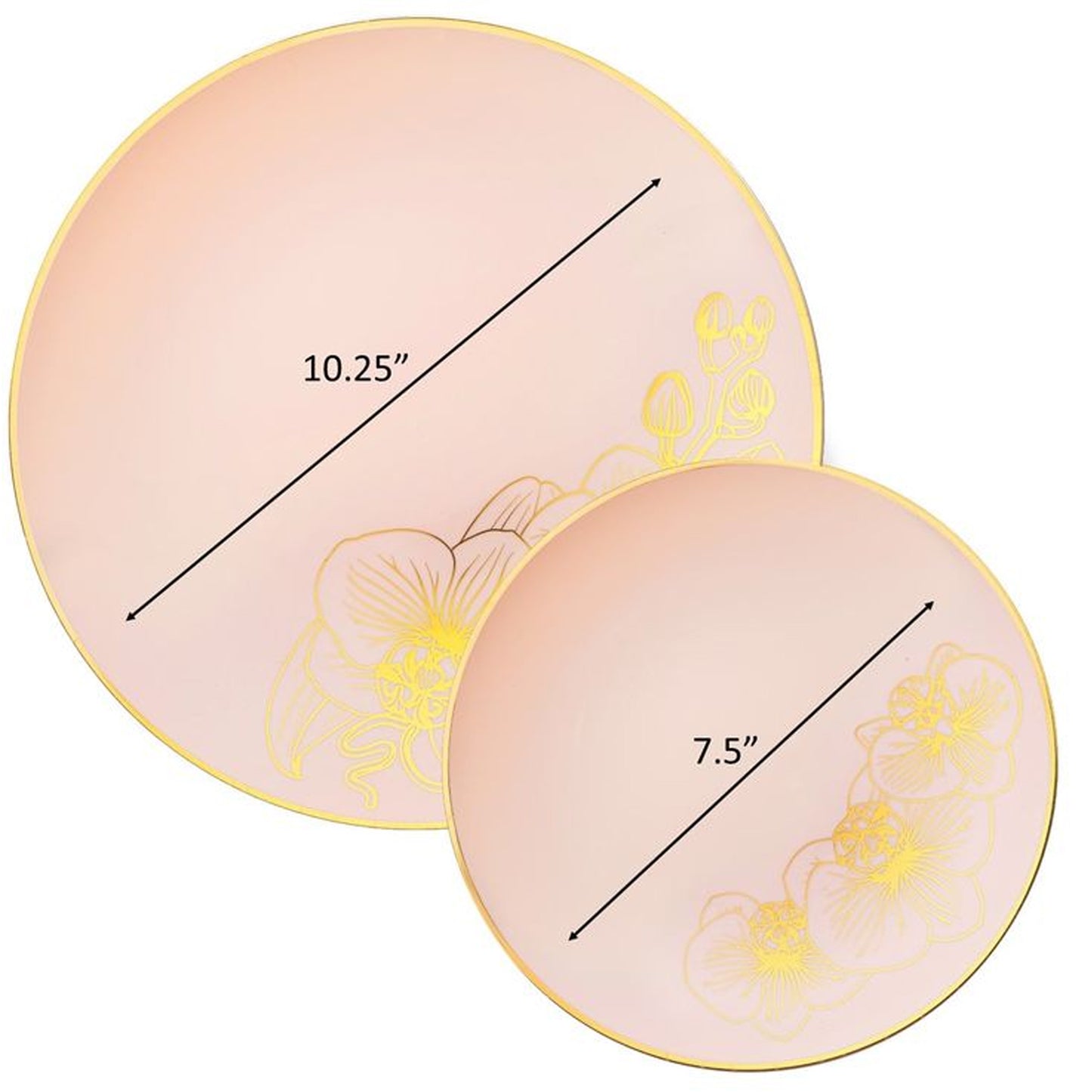 Orchid Antique Turquoise and Gold Round Plastic Dinner Plates 10" Tablesettings Decorline   