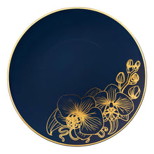 Orchid Collection Dinner Plate Royal Blue & Gold Tableware Package Plates Decorline   
