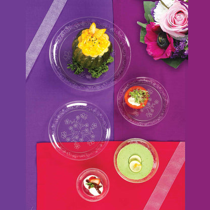 "BULK" D'Vine Plastic Dessert Bowl Heavyweight Clear 6 oz Elegant Bowls Hanna K   