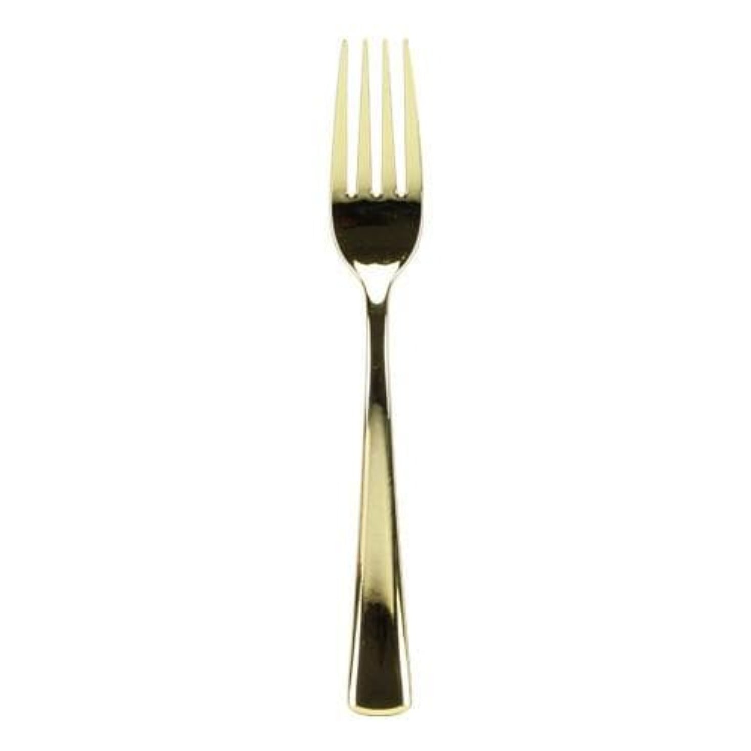 Cutlery Silverware Extra Heavyweight Disposable Flatware Forks Gold Tablesettings Lillian   
