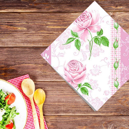 Flowers #33 Disposable Lunch Paper Napkins 20 Ct Tablesettings Nicole Fantini Collection   