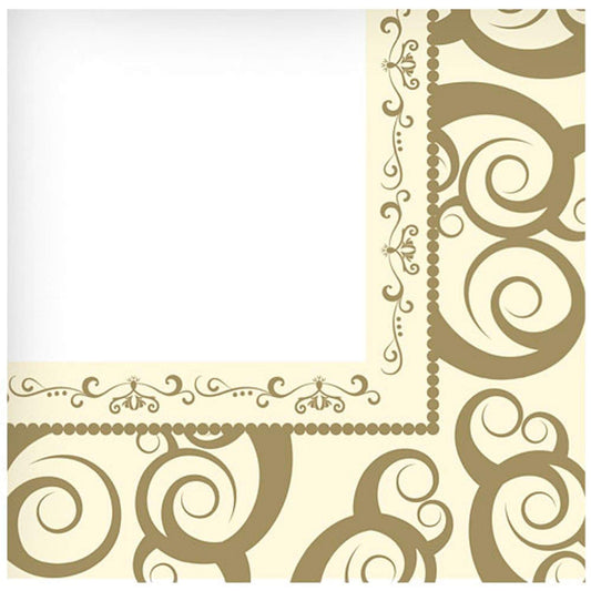 Gold Medley Beverage Napkins 75 count Tablesettings Hanna K Signature   