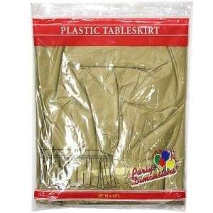 Gold Plastic 29''X14'' Tableskirt Tablesettings Party Dimensions   