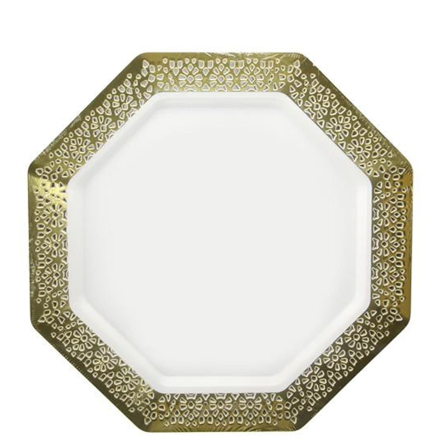 Gold Rim Lacetagon Pearl Plate 9.25" Plates Lillian   