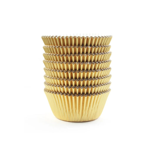 Simcha Collection Gold Mini Foil Baking Cups 40 Ct Food Storage & Serving Blue Sky   