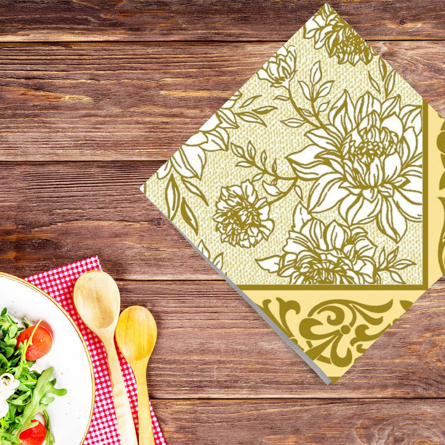Golden Peach Petal Pride Disposable Lunch Paper Napkins 20 Ct Tablesettings Nicole Fantini Collection   