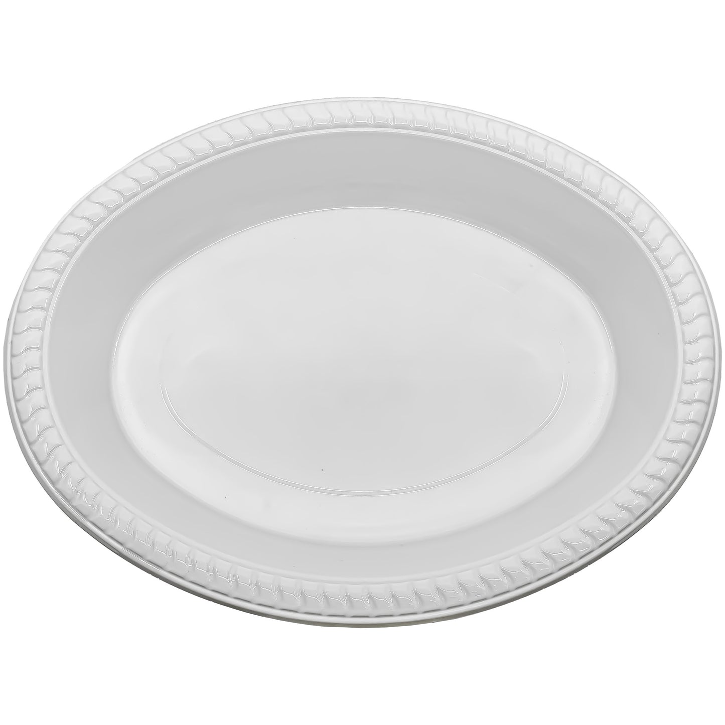 White Plastic Oval Serving Bowl 11½" x 9" Plastic Plates Hanna K   
