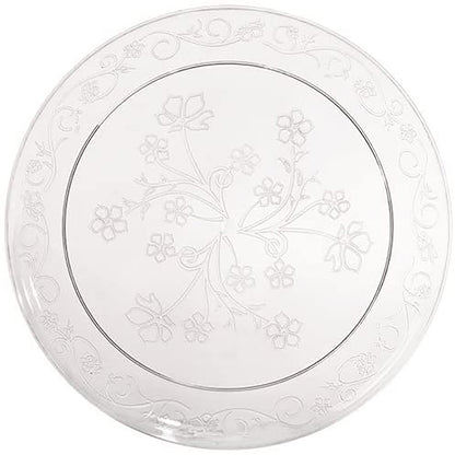 "BULK" D'vine Plastic Dinner Plate Heavyweight Clear 9" Elegant Plates Hanna K   
