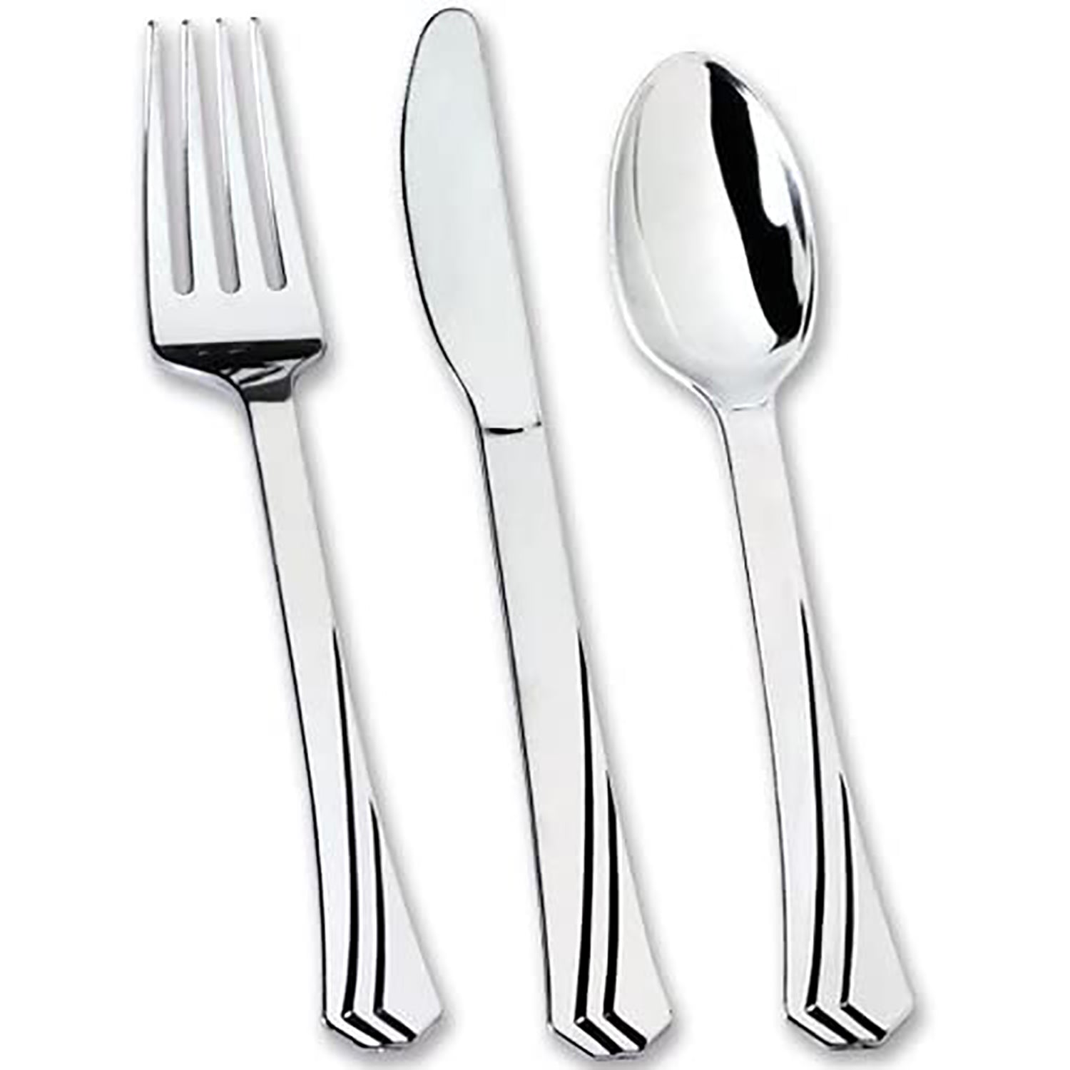 Hanna K. Signature Polished Plastic Forks Silver Silverware Hanna K Signature   