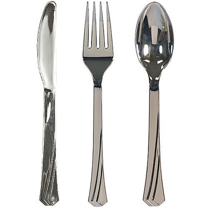 Hanna K. Signature Polished Plastic Forks Silver Silverware Hanna K Signature   