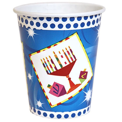 Paper Cup Happy Chanukah Hot Cold 9 OZ Paper Cups Hanna K   