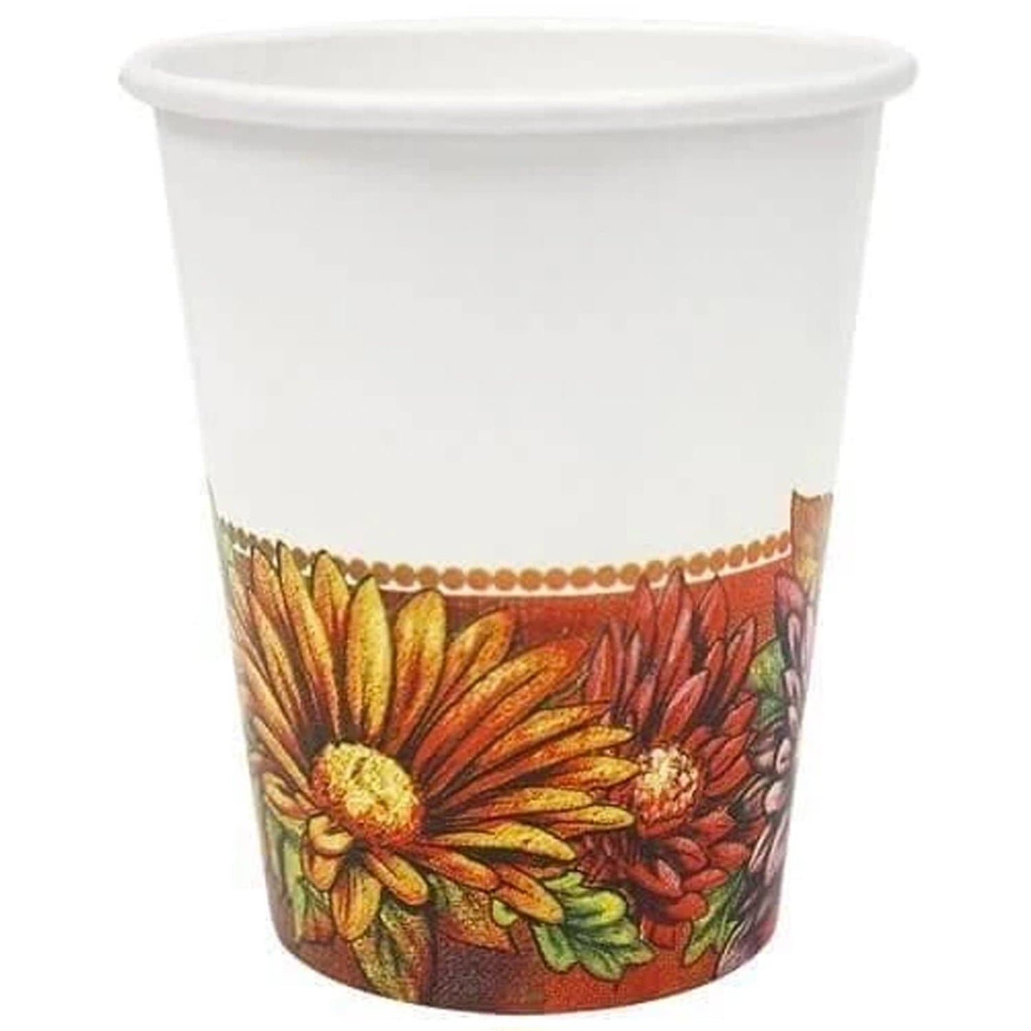 Floral Art Premium Heavyweight Paper Cups 9oz 24 Count Disposable Hanna K   