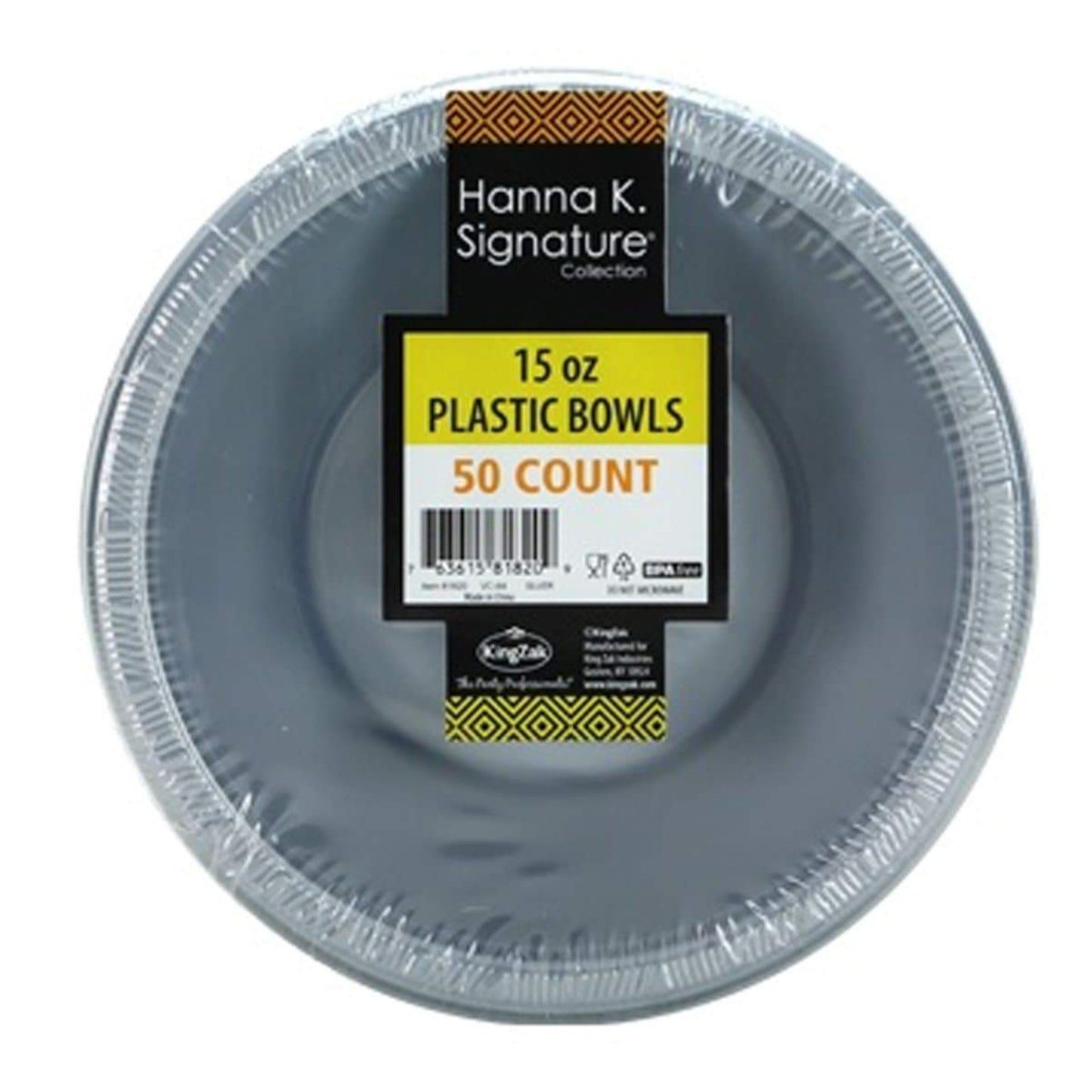 Hanna K. Signature Plastic Bowl Silver 12 oz Bowls Hanna K   
